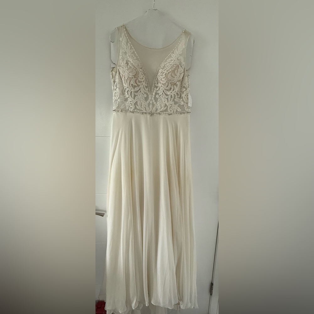 Bridal Dress - Galina Signature, floor length, flowy, lace and crystal detail